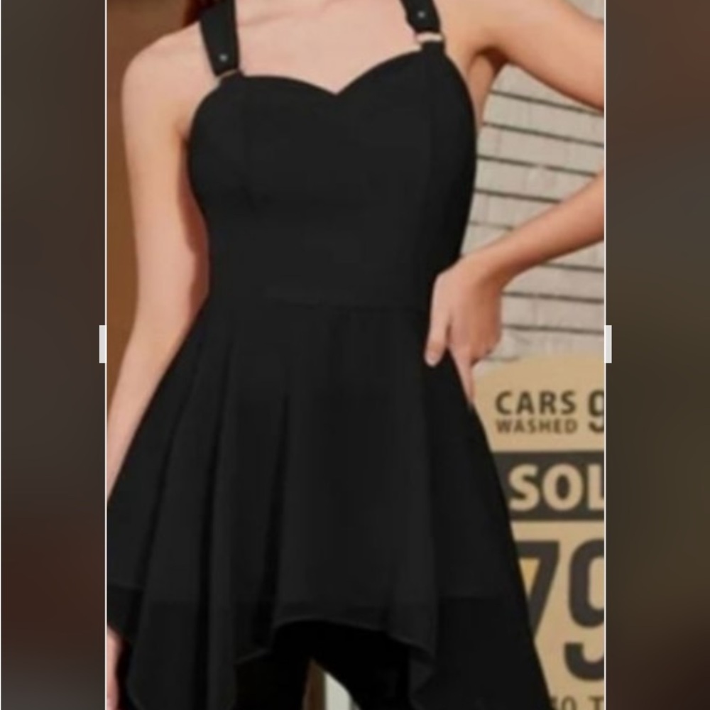 SCARLET DARKNESS handkerchief hem dress